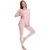 imageWiWi Womens Pajamas Leggings Lounge Set Viscose from Bamboo Sleepwear Long Sleeve Top and Pants Lightweight Pjs SXXLCream Pink