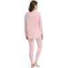 imageWiWi Womens Pajamas Leggings Lounge Set Viscose from Bamboo Sleepwear Long Sleeve Top and Pants Lightweight Pjs SXXLCream Pink