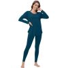 imageWiWi Womens Pajamas Leggings Lounge Set Viscose from Bamboo Sleepwear Long Sleeve Top and Pants Lightweight Pjs SXXLPeacock Blue