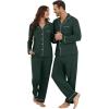 imageWiWi Couples Pajamas Set Women ampamp Men Long Sleeve 2 Piece Pj Sets Viscose from Bamboo Button Down Sleepwear SXXLBlackish Green