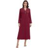 imageWiWi Nightgowns for Women Soft Sleepwear Long Sleeve Nightshirts Pajamas Gown Viscose from Bamboo Pjs SXXLBwine