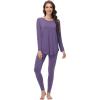 imageWiWi Womens Pajamas Leggings Lounge Set Viscose from Bamboo Sleepwear Long Sleeve Top and Pants Lightweight Pjs SXXLLavender