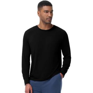 imageWiWi Viscose from Bamboo Mens Long Sleeve Tees Sun Protection Athletic Crew Neck Shirts for Pajamas SXXLBblack