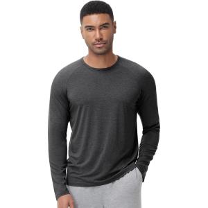 imageWiWi Viscose from Bamboo Mens Long Sleeve Tees Sun Protection Athletic Crew Neck Shirts for Pajamas SXXLCcharcoal Heather