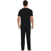 imageWiWi Mens Pajamas Set Viscose from Bamboo Sleepwear Casual Soft Sleep Sets with Pockets Short Sleeve Loungewear SXXLAblack