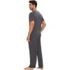 imageWiWi Mens Pajamas Set Viscose from Bamboo Sleepwear Casual Soft Sleep Sets with Pockets Short Sleeve Loungewear SXXLAdark Grey
