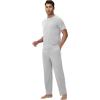 imageWiWi Mens Pajamas Set Viscose from Bamboo Sleepwear Casual Soft Sleep Sets with Pockets Short Sleeve Loungewear SXXLAlight Heather Grey