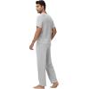 imageWiWi Mens Pajamas Set Viscose from Bamboo Sleepwear Casual Soft Sleep Sets with Pockets Short Sleeve Loungewear SXXLAlight Heather Grey