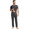 imageWiWi Mens Pajamas Set Viscose from Bamboo Sleepwear Casual Soft Sleep Sets with Pockets Short Sleeve Loungewear SXXLBcharcoal Heather