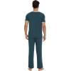 imageWiWi Mens Pajamas Set Viscose from Bamboo Sleepwear Casual Soft Sleep Sets with Pockets Short Sleeve Loungewear SXXLBgreen