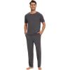 imageWiWi Mens Pajamas Set Viscose from Bamboo Sleepwear Casual Soft Sleep Sets with Pockets Short Sleeve Loungewear SXXLAdark Grey