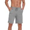 imageWiWi Viscose from Bamboo Pajamas Shorts for Men Soft Knit Pajama Sleep Bottoms Summer Pj Short Pants SXXL Heather Grey Small