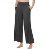 imageWiWi Pajama Pants for Women Soft Wide Leg Palazzo Lounge Sweatpants Loose Yoga BottomsViscose from Bamboo SXXLApeacock Bluecharcoal Heather