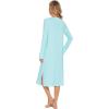 imageWiWi Viscose from Bamboo Nightgowns for Women Long Sleeve Nightgown Soft Pajamas Warm Pj Dress SXXLAaqua