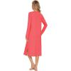 imageWiWi Viscose from Bamboo Nightgowns for Women Long Sleeve Nightgown Soft Pajamas Warm Pj Dress SXXLAcoral