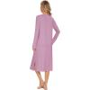 imageWiWi Viscose from Bamboo Nightgowns for Women Long Sleeve Nightgown Soft Pajamas Warm Pj Dress SXXLAdusty Rose