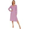 imageWiWi Viscose from Bamboo Nightgowns for Women Long Sleeve Nightgown Soft Pajamas Warm Pj Dress SXXLAdusty Rose