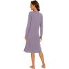 imageWiWi Viscose from Bamboo Nightgowns for Women Long Sleeve Nightgown Soft Pajamas Warm Pj Dress SXXLAviolet