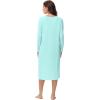 imageWiWi Viscose from Bamboo Nightgowns for Women Long Sleeve Nightgown Soft Pajamas Warm Pj Dress SXXLBaqua