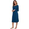imageWiWi Viscose from Bamboo Nightgowns for Women Long Sleeve Nightgown Soft Pajamas Warm Pj Dress SXXLBink Blue