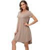 imageWiWi Viscose from Bamboo Nightgowns for Women Short Sleeve Pajama Dress Vneck Summer Night Shirts SXXLAcamel