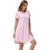 imageWiWi Viscose from Bamboo Nightgowns for Women Short Sleeve Pajama Dress Vneck Summer Night Shirts SXXLApink
