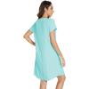 imageWiWi Viscose from Bamboo Nightgowns for Women Short Sleeve Pajama Dress Vneck Summer Night Shirts SXXLBaqua