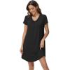 imageWiWi Viscose from Bamboo Nightgowns for Women Short Sleeve Pajama Dress Vneck Summer Night Shirts SXXLBblack