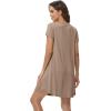 imageWiWi Viscose from Bamboo Nightgowns for Women Short Sleeve Pajama Dress Vneck Summer Night Shirts SXXLBcamel
