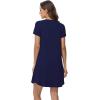 imageWiWi Viscose from Bamboo Nightgowns for Women Short Sleeve Pajama Dress Vneck Summer Night Shirts SXXLBnavy