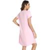 imageWiWi Viscose from Bamboo Nightgowns for Women Short Sleeve Pajama Dress Vneck Summer Night Shirts SXXLBpink