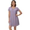 imageWiWi Viscose from Bamboo Nightgowns for Women Short Sleeve Pajama Dress Vneck Summer Night Shirts SXXLBviolet