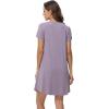 imageWiWi Viscose from Bamboo Nightgowns for Women Short Sleeve Pajama Dress Vneck Summer Night Shirts SXXLBviolet