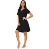 imageWiWi Viscose from Bamboo Nightgowns for Women Short Sleeve Pajama Dress Vneck Summer Night Shirts SXXLCblack