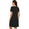 imageWiWi Viscose from Bamboo Nightgowns for Women Short Sleeve Pajama Dress Vneck Summer Night Shirts SXXLCblack