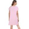 imageWiWi Viscose from Bamboo Nightgowns for Women Short Sleeve Pajama Dress Vneck Summer Night Shirts SXXLDpink