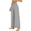 imageWiWi Pajamas Pants for Women Wide Leg Long Bottoms Bamboo Viscose Casual Loose Sweatpants High Waist Joggers SXXLAheather Grey