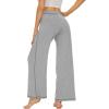 imageWiWi Pajamas Pants for Women Wide Leg Long Bottoms Bamboo Viscose Casual Loose Sweatpants High Waist Joggers SXXLAheather Grey