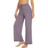 imageWiWi Pajamas Pants for Women Wide Leg Long Bottoms Bamboo Viscose Casual Loose Sweatpants High Waist Joggers SXXLAviolet