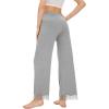 imageWiWi Pajamas Pants for Women Wide Leg Long Bottoms Bamboo Viscose Casual Loose Sweatpants High Waist Joggers SXXLBheather Grey