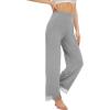 imageWiWi Pajamas Pants for Women Wide Leg Long Bottoms Bamboo Viscose Casual Loose Sweatpants High Waist Joggers SXXLBheather Grey