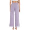 imageWiWi Pajamas Pants for Women Wide Leg Long Bottoms Bamboo Viscose Casual Loose Sweatpants High Waist Joggers SXXLBviolet