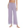 imageWiWi Pajamas Pants for Women Wide Leg Long Bottoms Bamboo Viscose Casual Loose Sweatpants High Waist Joggers SXXLBviolet