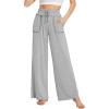 imageWiWi Pajamas Pants for Women Wide Leg Long Bottoms Bamboo Viscose Casual Loose Sweatpants High Waist Joggers SXXLCheather Grey