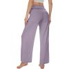 imageWiWi Pajamas Pants for Women Wide Leg Long Bottoms Bamboo Viscose Casual Loose Sweatpants High Waist Joggers SXXLCviolet