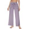 imageWiWi Pajamas Pants for Women Wide Leg Long Bottoms Bamboo Viscose Casual Loose Sweatpants High Waist Joggers SXXLCviolet