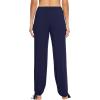 imageWiWi Pajamas Pants for Women Wide Leg Long Bottoms Bamboo Viscose Casual Loose Sweatpants High Waist Joggers SXXLDnavy