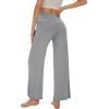 imageWiWi Pajamas Pants for Women Wide Leg Long Bottoms Bamboo Viscose Casual Loose Sweatpants High Waist Joggers SXXLEheather Grey
