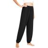 imageWiWi Viscose from Bamboo Pajamas Pants for Women Soft Yoga Jogger Pant Comfy Pajama Lounge Bottoms SXXLAblack
