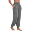 imageWiWi Viscose from Bamboo Pajamas Pants for Women Soft Yoga Jogger Pant Comfy Pajama Lounge Bottoms SXXLBdark Heather Grey